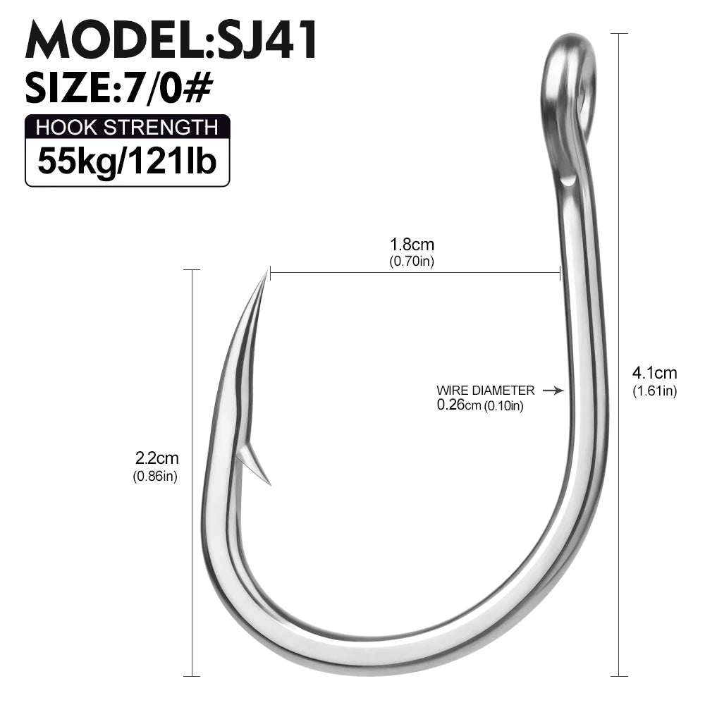 PROBEROS 10 Pieces Of High Carbon Steel Barbed Fish Hooks Are Suitable for Sea Fishing Night Fishing Universal Fishing Hooks