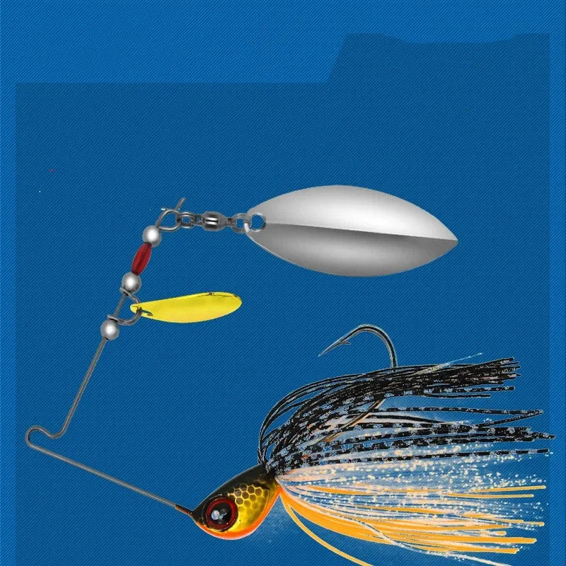 Fishing Lure Spinner Bait Noisy 15g 20g Buzzbait Metal Spin Compound Baits Rotation Spoon For Bass Spin Loard Bending