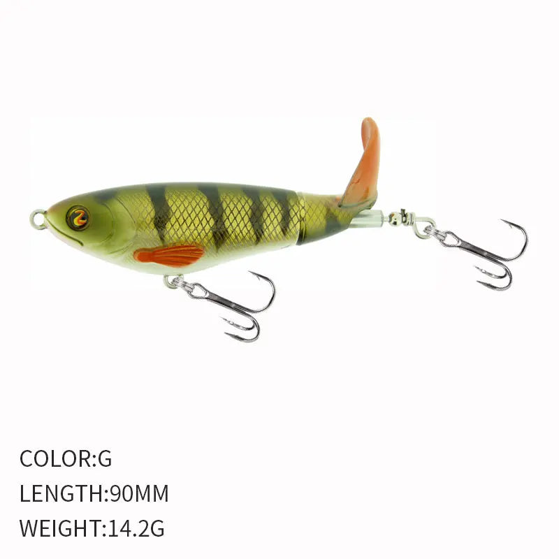 Pesca Topwater Whopper Plopper Popper FIshing Lure 90mm 15g Artificial Bait Hard Plopper Soft Rotating Tail Fishing Tackle Geer