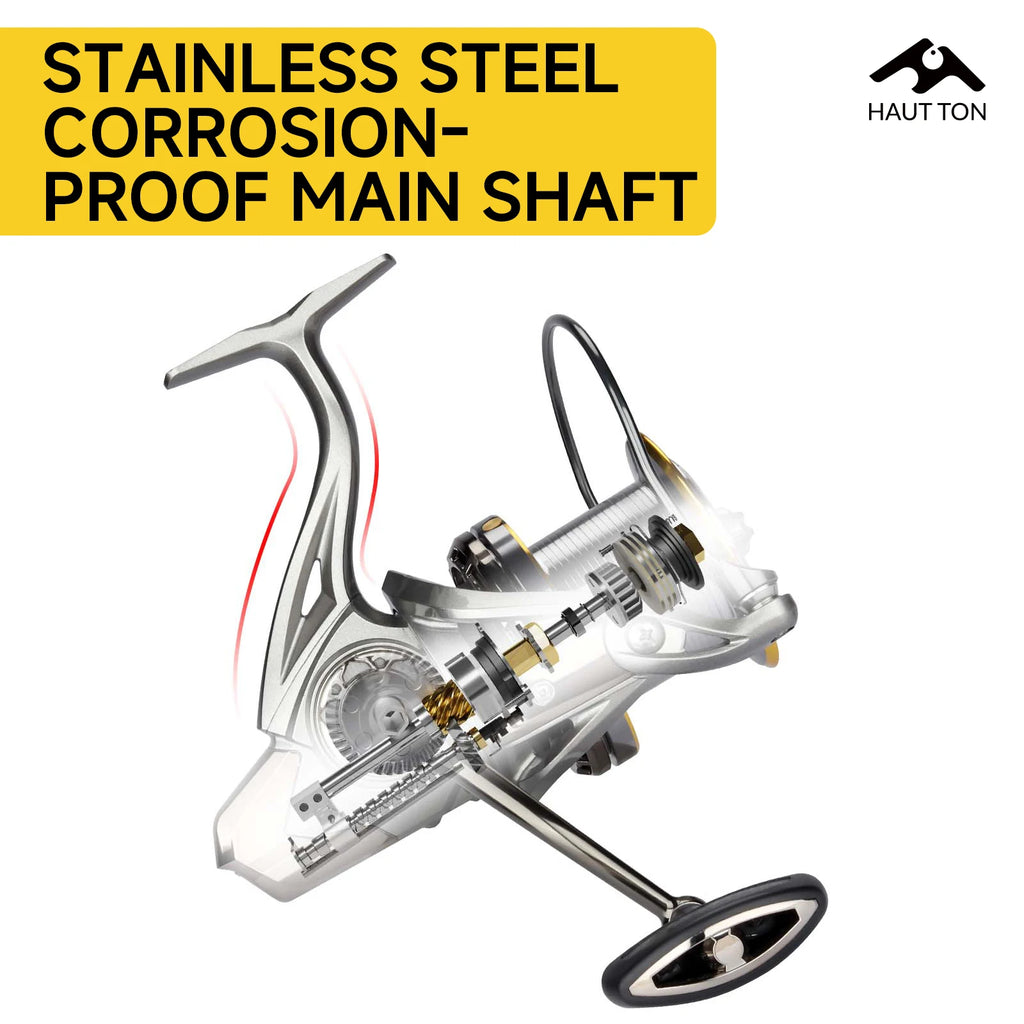 HAUT TON NGK 8000/9000/10000/12000/14000 Surfing Saltwater Spinning Fishing Reel 6+1BB 18kg/55lb Max Drag Anti-corrosion