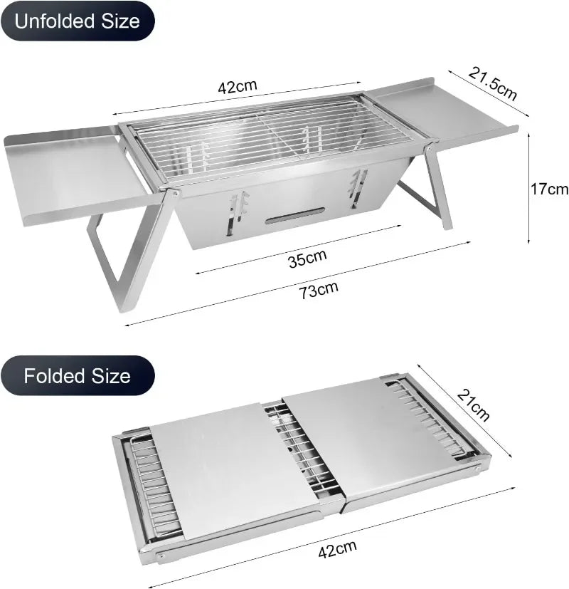 Stainless Steel Barbecue Oven Outdoor Charcoal Thickened Barbecue Grill Household Small One-second Folding Carbon Kebab Stove