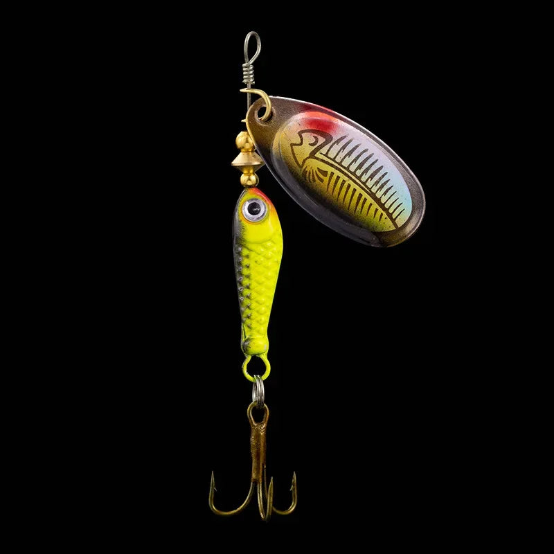 1 Pcs Rotating Spinner Fishing Lure Treble Hooks Wobblers Bass Fishing Tackle 7cm 9g Metal Spoon Hard Bait Fishing Spoon Spinner