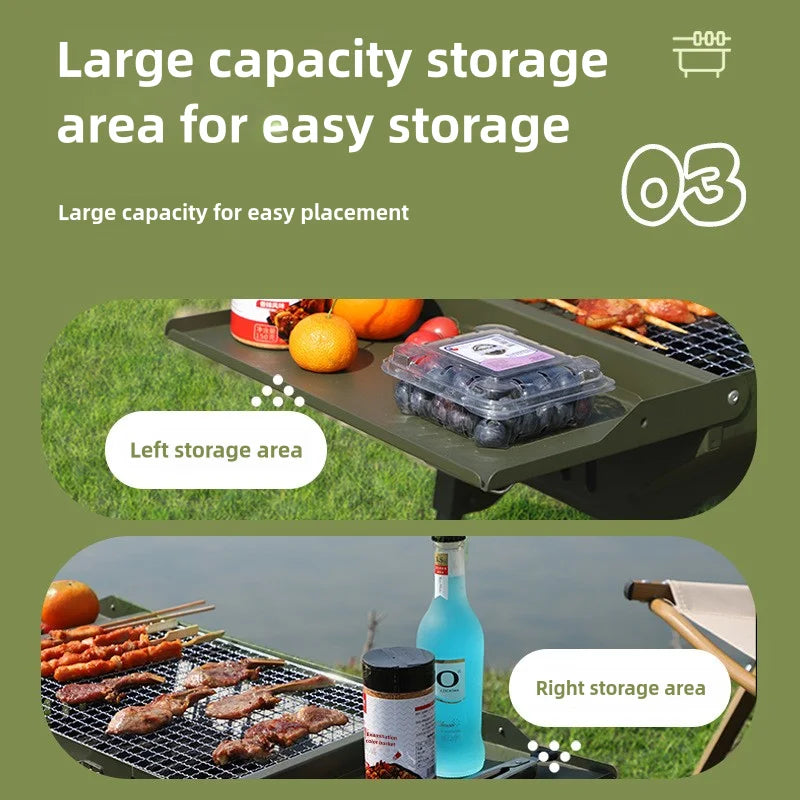 BBQ Grills Foldable Charcoal Grill Outdoor Camping Picnics Carbon Grills Butane/Propane Fuel Options