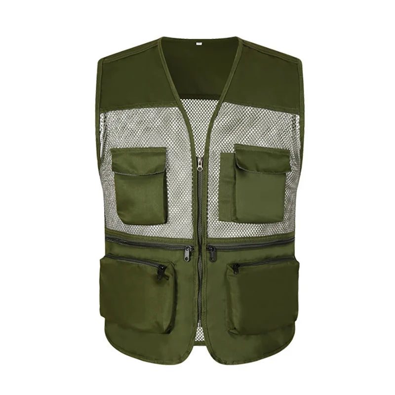 Outdoor Fishing Vest Fish Vest Quick Dry Hunting Vest Fishing Travel Vest Breathable L-3XL Multi-Pocket Mesh Jackets