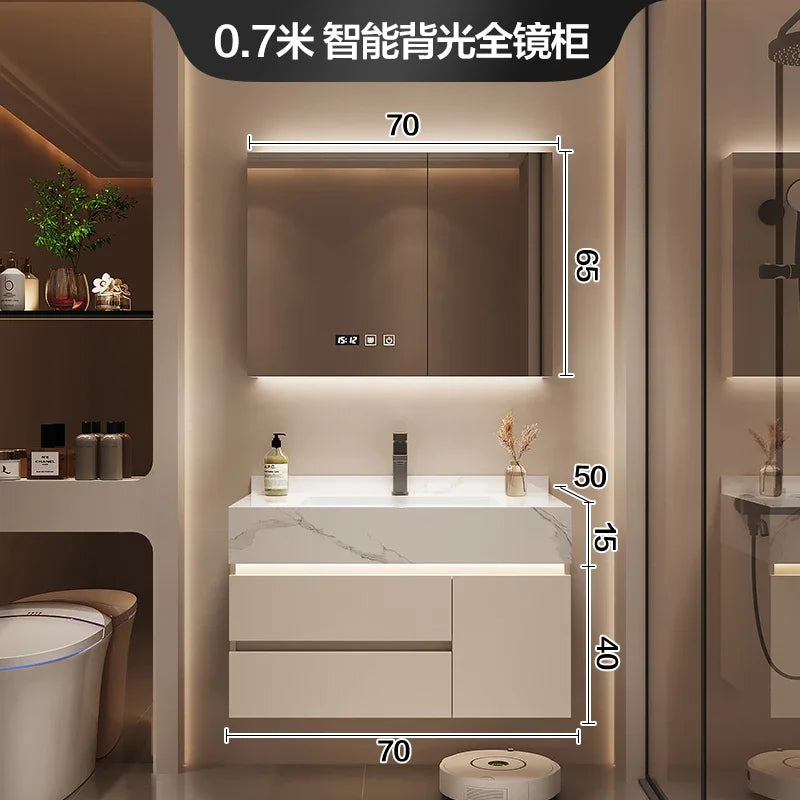 Partitions Storage Bathroom Cabinet Organizer Mirror Wall Shelves Accessories Toilet Cupboard Luxury Gabinete Home Furniture