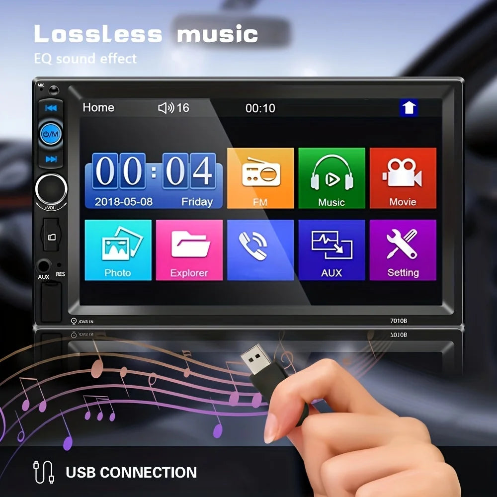 Car Stereo 2 Din Car Radio 17.78 cm MP5 Player with HD Screen Digital Display Multimedia Support USB SD with Backup Camera