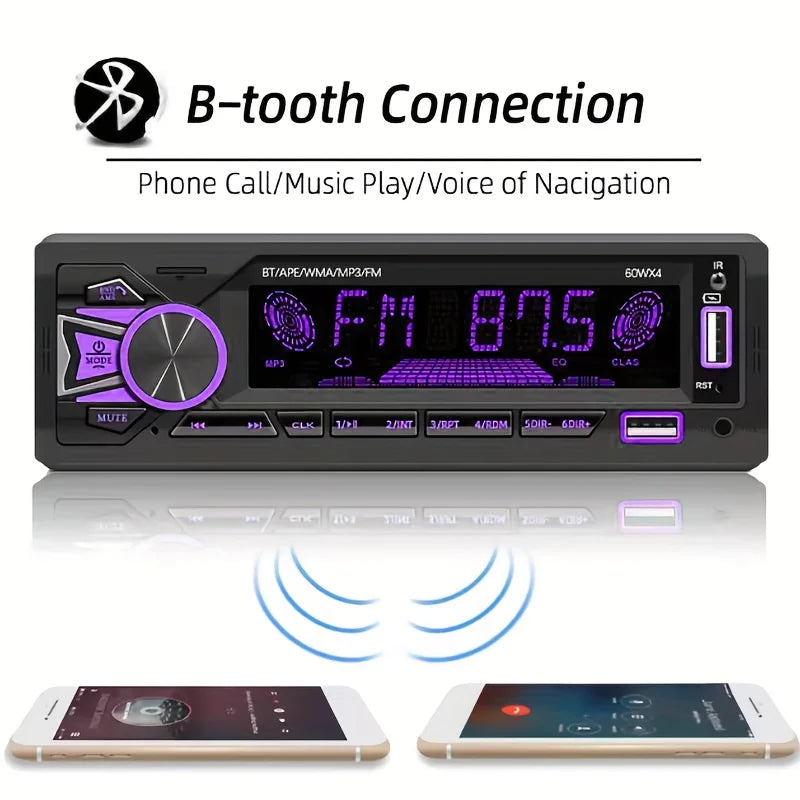 1pc Car Radio Srereo1din Wireless MP3 Player 60Wx4 FM Receiver with Remote Control AUX/USB/TF Card In Dash Kit