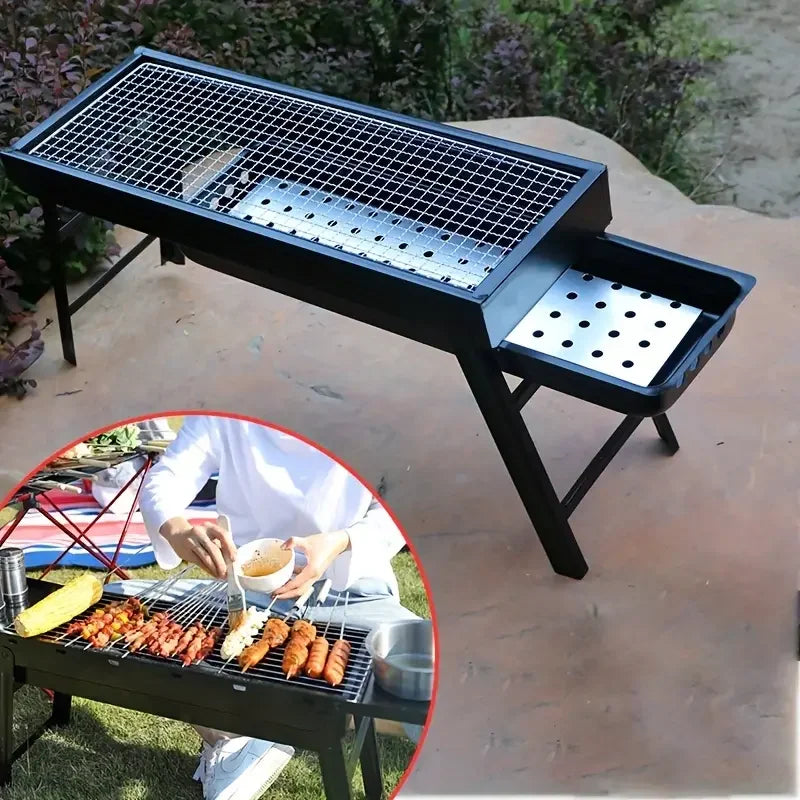 Large 60CM BBQ Barbecue Grill Folding Portable Charcoal Outdoor Camping Picnic Burner Foldable Charcoal Camping Barbecue Oven