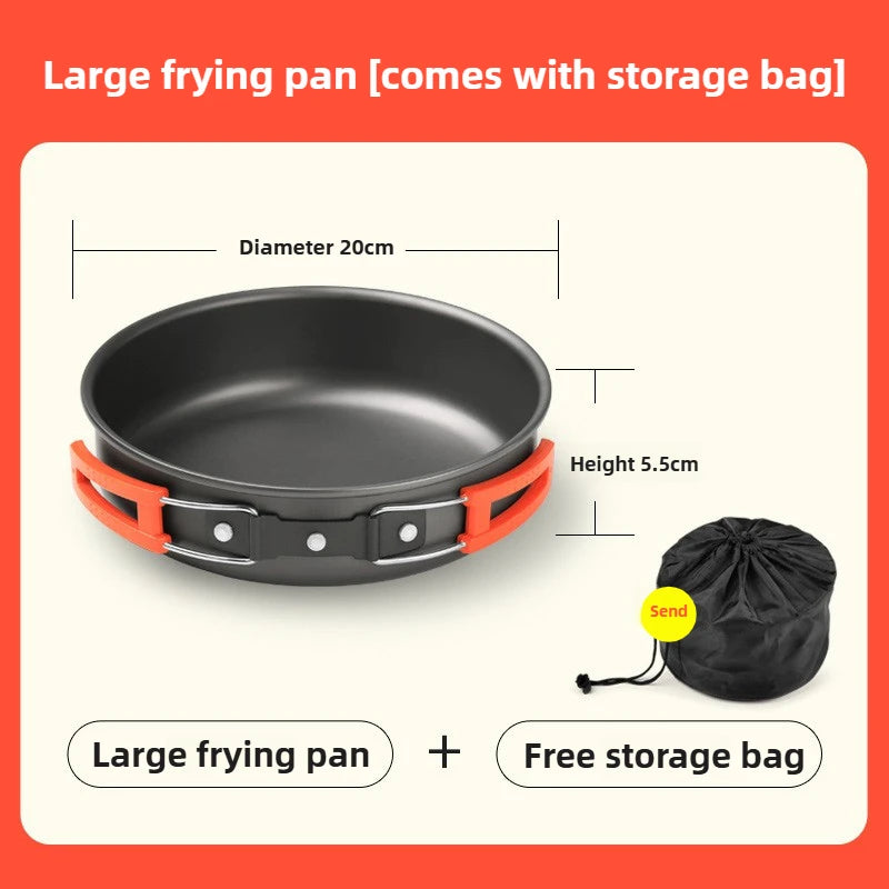 Outdoor Hiking Cookware Camping Cookware Boiling Water Teapot Frying Pan Equipment Portable Camping Pot Supplies Combination Set