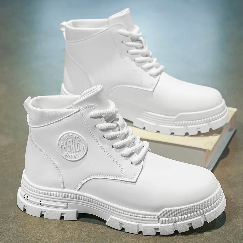 High-top men's versatile and comfortable hiking boots, outdoor fashion trendy thick-soled casual sports shoes
