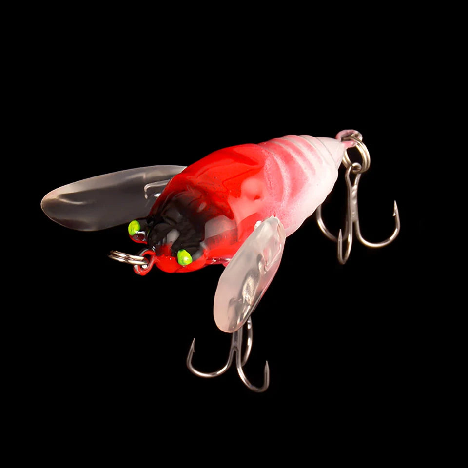 WALK FISH 6.5g/5cm Topwater Noise Simulation Cicada Fishing Lure Flexible Wings Hard Bait Pike Tackle Temptation Luminous Design