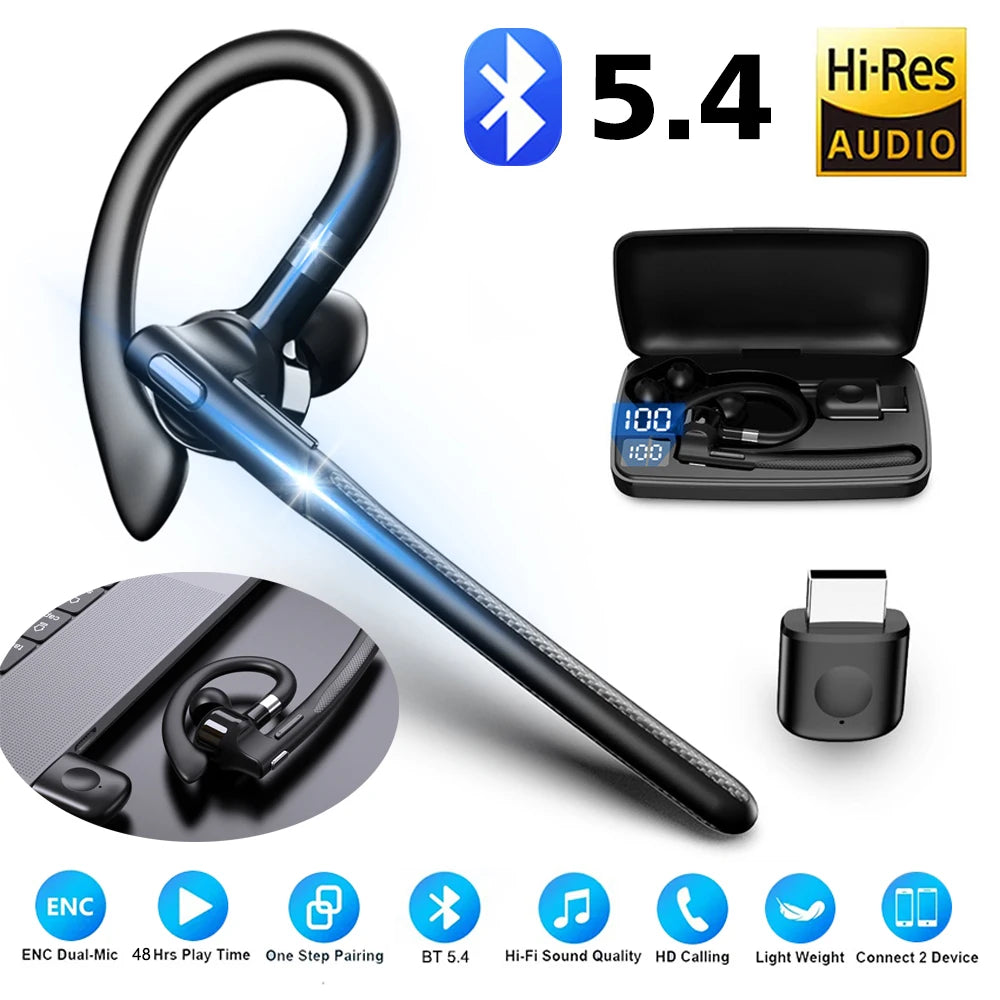 Wireless Headphones Bluetooth Headset With Microphone Earphones Handsfree Noise Canceling Audifonos Talking Business Driving ﻿