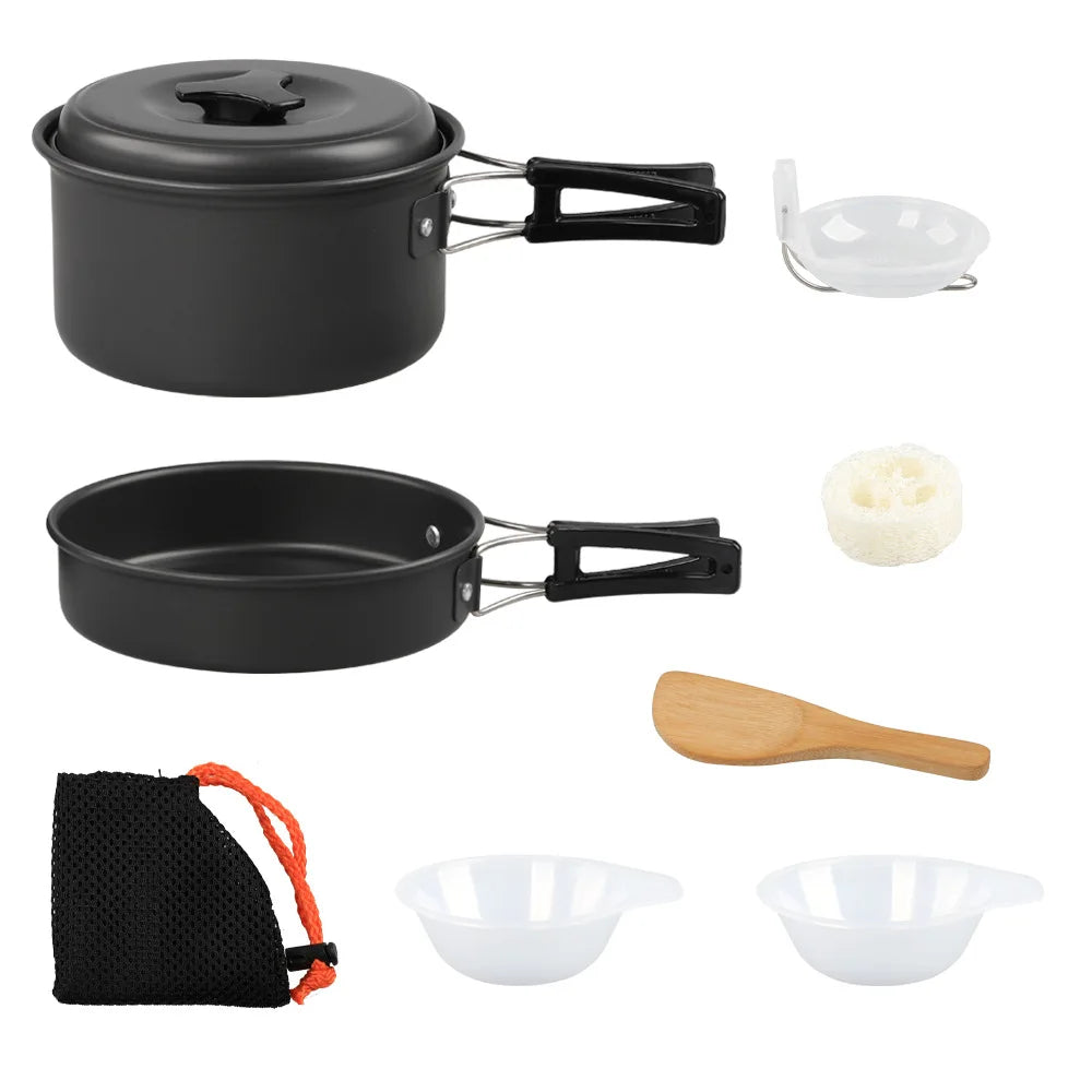 Camping Cooking Pot Pan Set DS200 Alloy Cookware Pot Pan Set