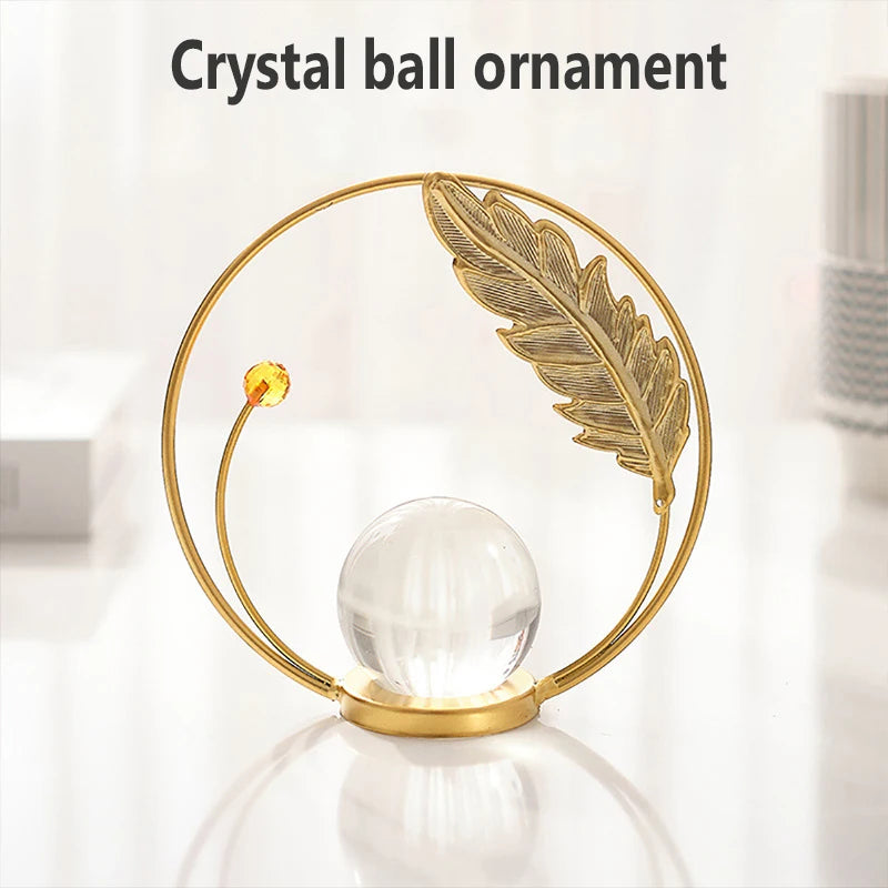 European Home Furnishings TV Cabinets Creative Decorations Living Room Foyer Light Luxury Desktop Iron Crystal Ball Ornaments