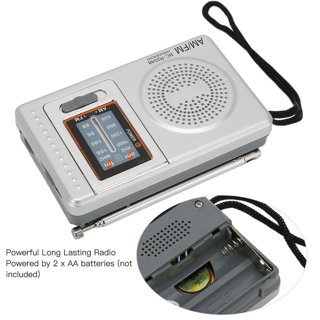 Portable Radio DSP Chip AM FM Transistor Radio with Built in Speaker for Home Travel Entertainment Work Emergency Mini Radio