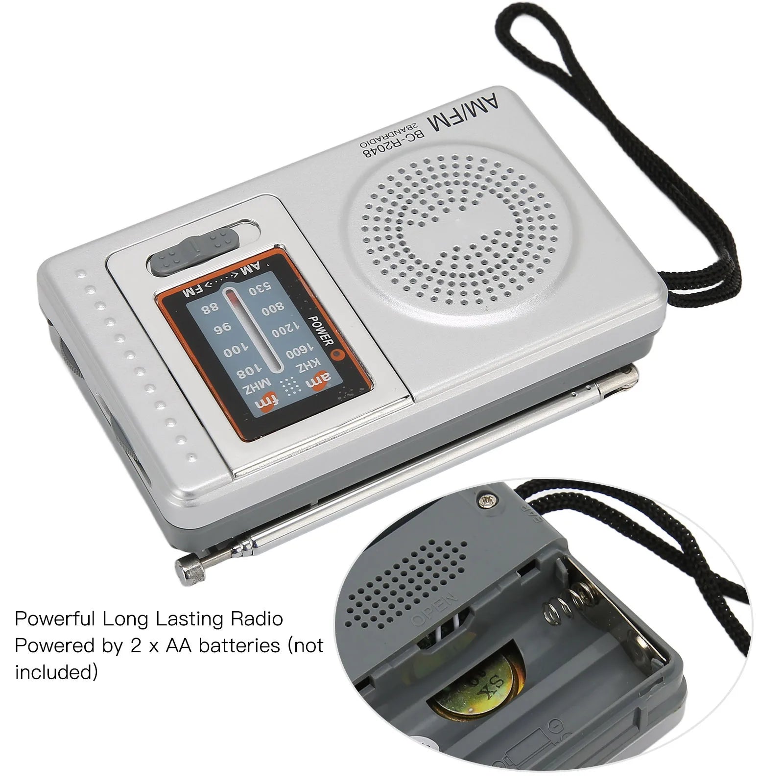 Portable Radio DSP Chip AM FM Transistor Radio with Built in Speaker for Home Travel Entertainment Work Emergency Mini Radio