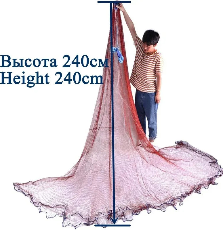 Lawaia Fishing Net Multifilament/Monofilament Line Cast Net Catch Fish Throw Network Steel Sinker Outdoor Hand Net Fish Trap