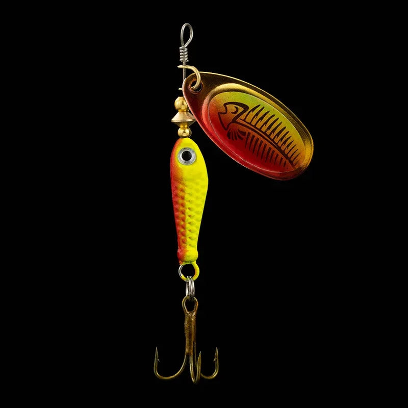 1 Pcs Rotating Spinner Fishing Lure Treble Hooks Wobblers Bass Fishing Tackle 7cm 9g Metal Spoon Hard Bait Fishing Spoon Spinner