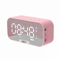 Digital Mirror Surface Alarm Clock with BT Speaker FM Radio Dual Alarms Electronic Desktop Clock Rechargeable Portable Player