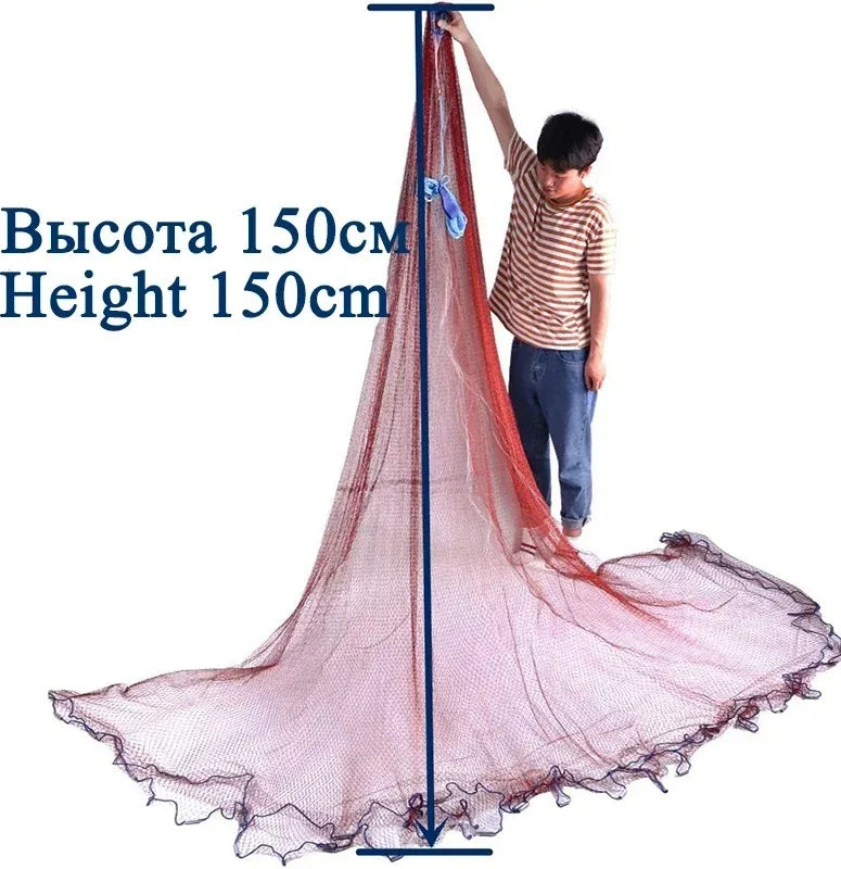 Lawaia Fishing Net Multifilament/Monofilament Line Cast Net Catch Fish Throw Network Steel Sinker Outdoor Hand Net Fish Trap