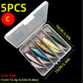 Aorace 5pcs/box Laser 3D Eyes Bionic Minnow Fishing Lure -13.3g Hard Bait with Feather Treble Hooks for Maximum Catch