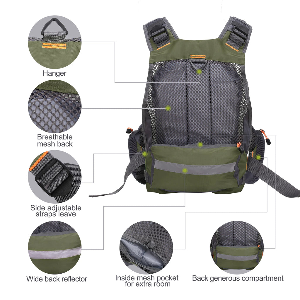 Outdoor Breathable Padded Fishing Life Vest Superior 209lb Bearing Life Safety Jacket Swimming Sailing Vest Floatation