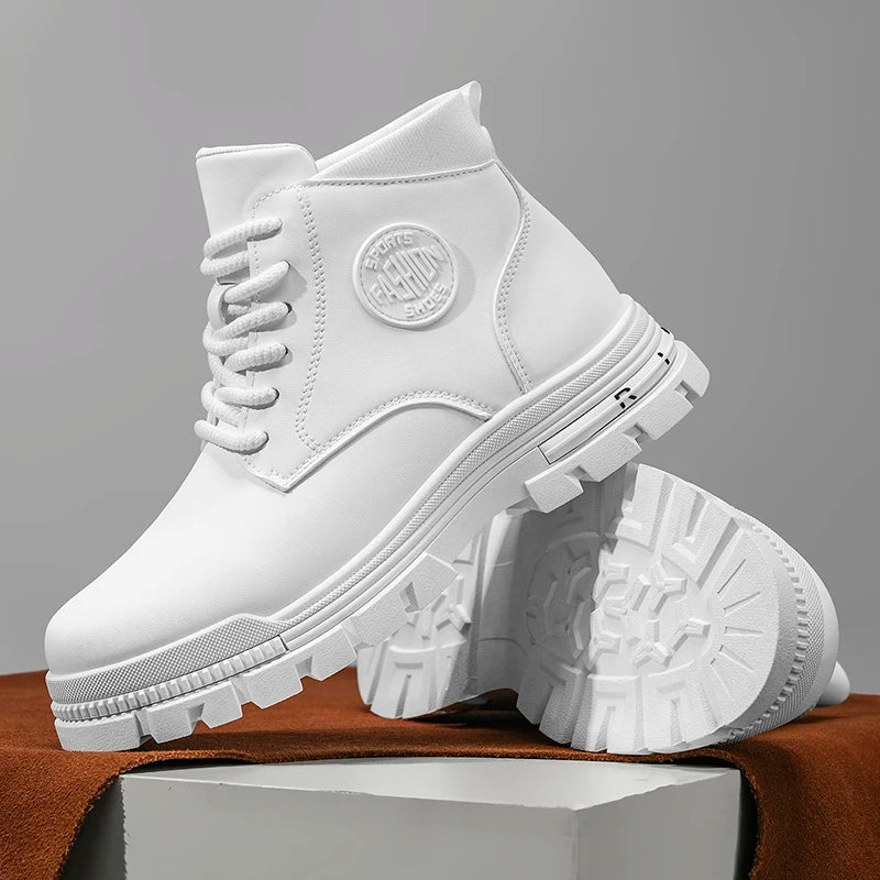 High-top men's versatile and comfortable hiking boots, outdoor fashion trendy thick-soled casual sports shoes