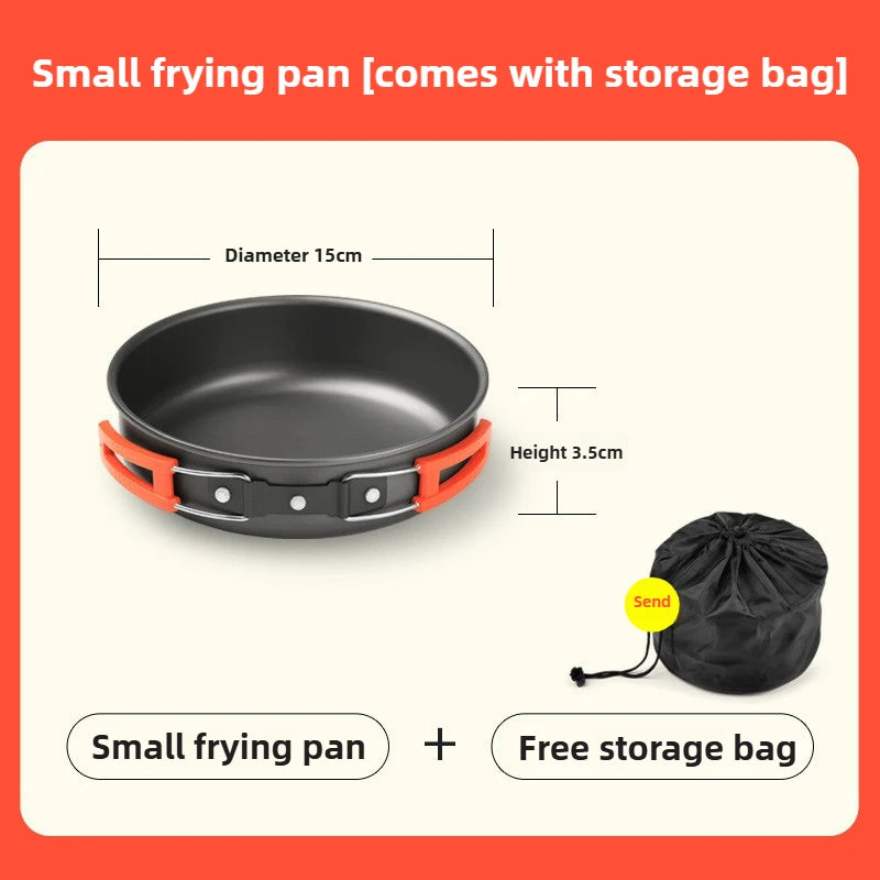 Outdoor Hiking Cookware Camping Cookware Boiling Water Teapot Frying Pan Equipment Portable Camping Pot Supplies Combination Set
