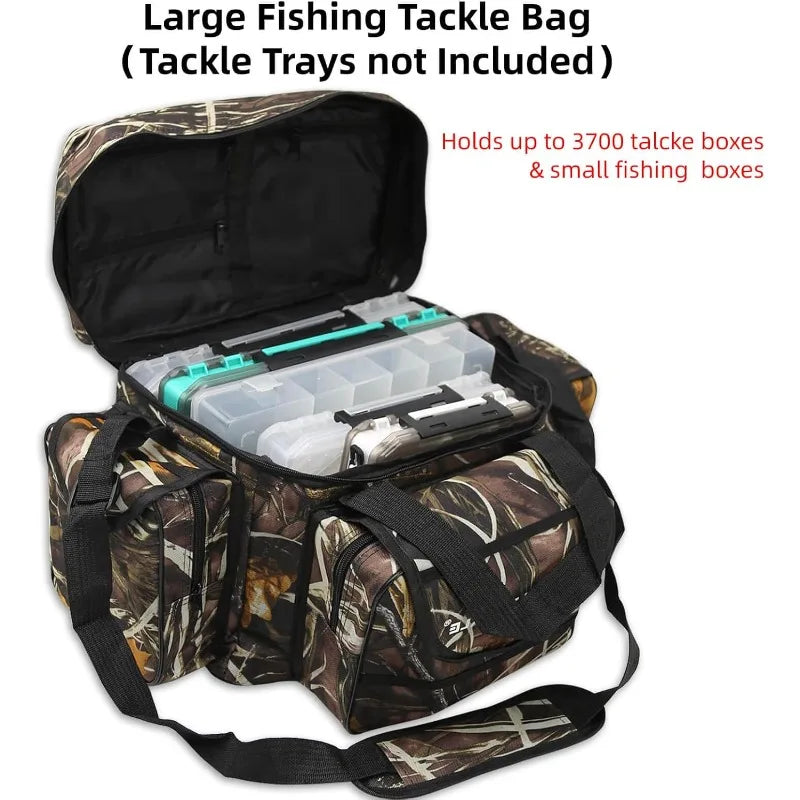 Fishing Tackle Bag for Saltwater or Freshwater, Water-Resistant 3600 Tackle Box Bag, Fishing Bags