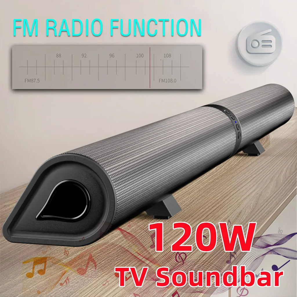 120W Home Theater Tower Speakers Multimedia HiFi Soundbar Wireless Bluetooth Speaker for TV Audio System