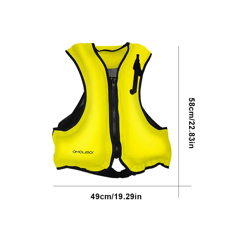 Snorkel Vest for Men Women Inflatable Snorkeling Vest Portable Swim Jacket Buoyancy Vest for Snorkeling Swim Kayaking Boating