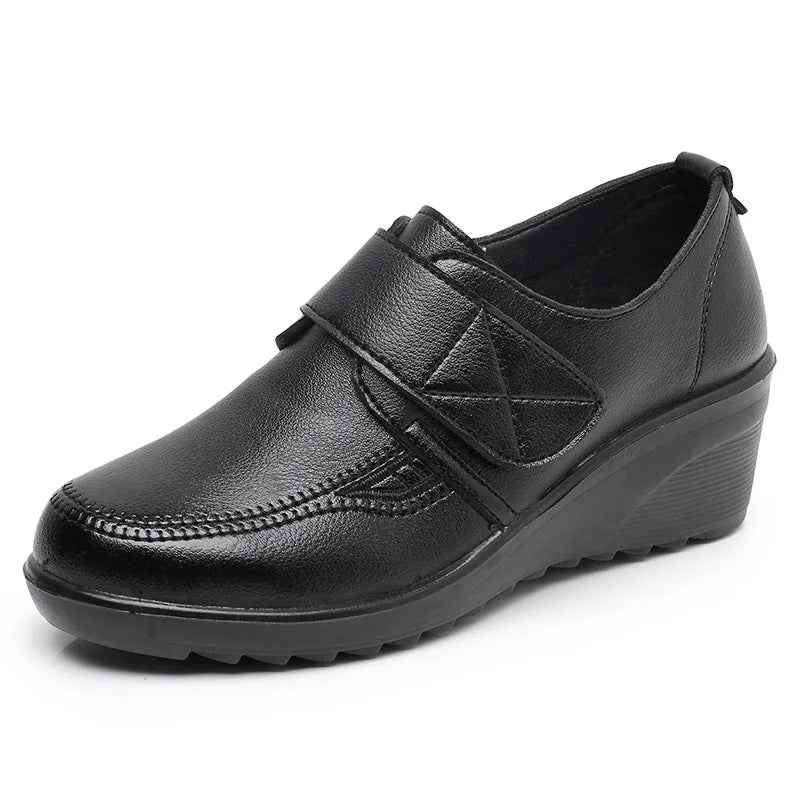 Women's Zip-Up Wedge High Heel Shoes
