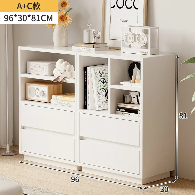 Bookshelf Home Modern Simple Floor Free Combination Storage Display Cabinet Living Room Grid Shelf Side Cabinet