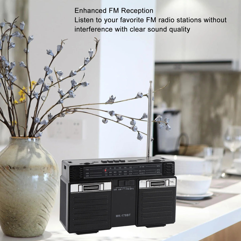 Portable AM FM SW Radio Full Band Radio  with Bluetooth Speaker Rechargeable Full Band Portable Radio for Home Outdoor Travel