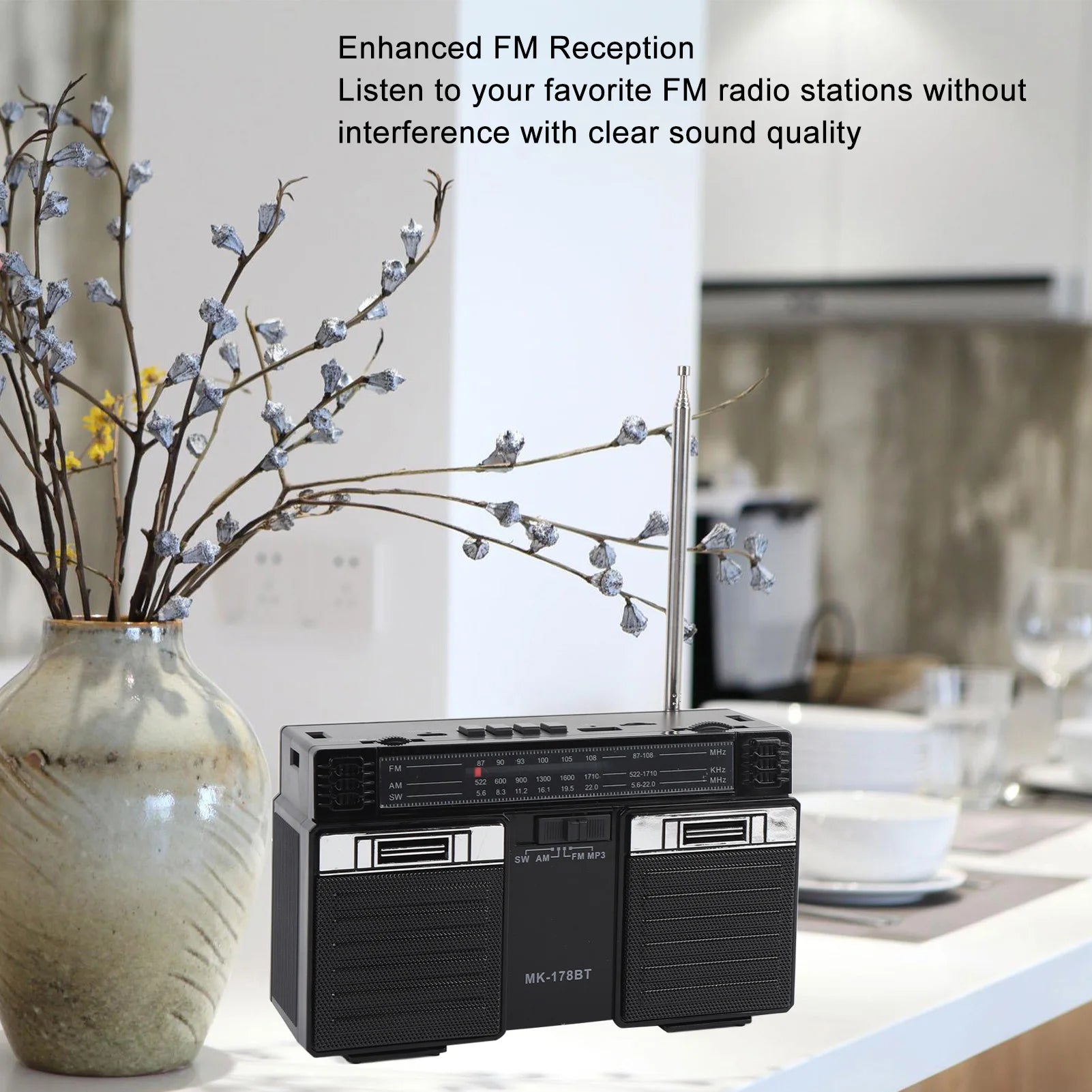 Portable AM FM SW Radio Full Band Radio  with Bluetooth Speaker Rechargeable Full Band Portable Radio for Home Outdoor Travel