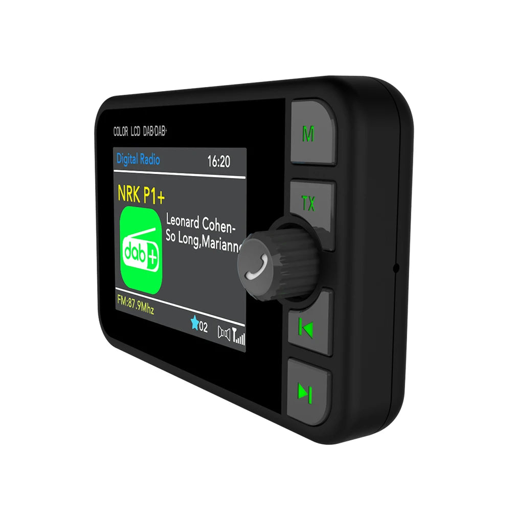 Stereo MP3 FM Transmitter 2.4 Inch LCD Color Screen Radio Receiver Bluetooth-compatible 5.0 Dab Digital Radio Hands-free for Car