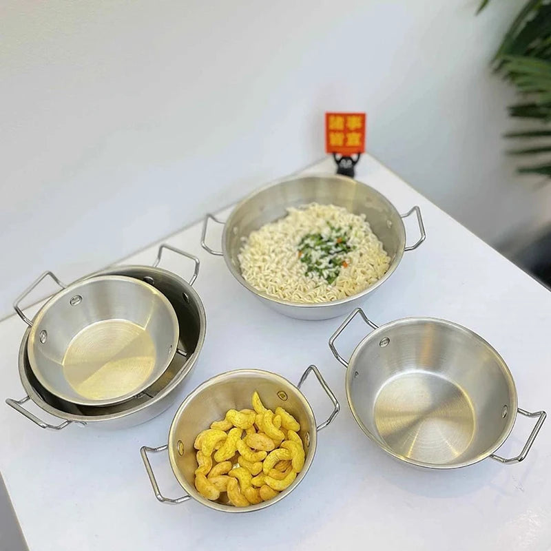 Stainless Steel Seafood Rice Pot Home Cooking Paella Pan Picnic Snack Plates Cookware Saucepan Dry Pots With Handle For Kitchen