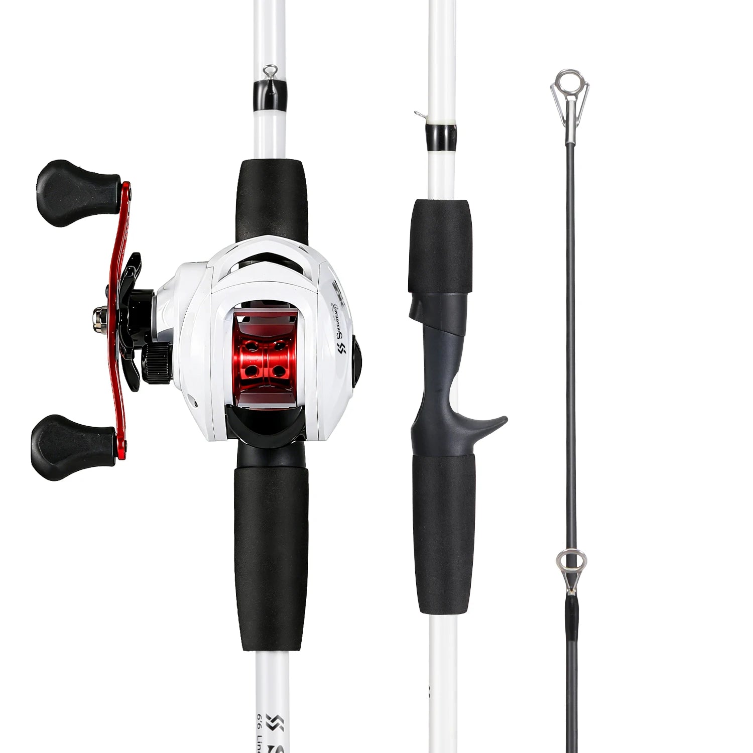 Sougayilang Casting Fishing Rod Reel Combo 6.3:1 Baitcasting Reel 10 Magnetic Brake 7KG Max Drag Portable Fishing Tackle Set