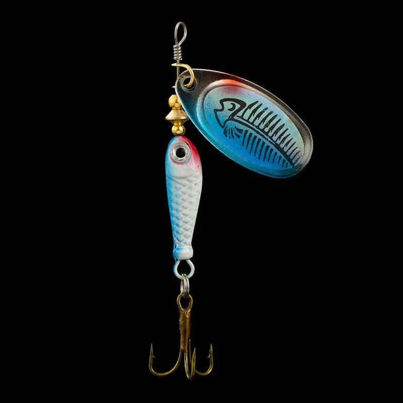 1 Pcs Rotating Spinner Fishing Lure Treble Hooks Wobblers Bass Fishing Tackle 7cm 9g Metal Spoon Hard Bait Fishing Spoon Spinner