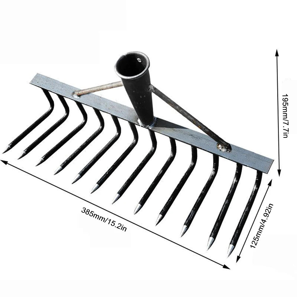 4/7/9/12 Teeth Weeding Hoe Rake Farm Tool Weeding Scarifier Artifact Agricultural Nail Harrow Carbon Steel Garden Weeding Tools