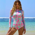 Mesh High Waist Sexy Swimsuit Women Summer Bathing Suit Bikini Set Long Sleeve Swimwear Beach Swimming Suit For Female Купальник