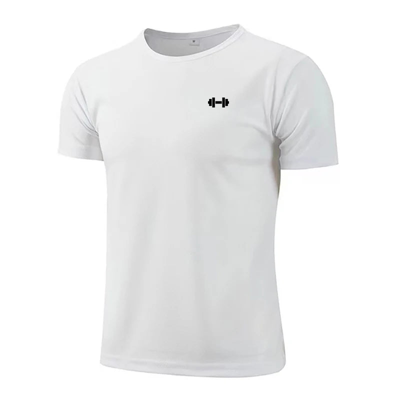 Mens Casual Running T-Shirts Summer Breathable Mesh Quick Dry Shirts Fitness Short Sleeve Sportswear Gym Bodybuilding Clothing