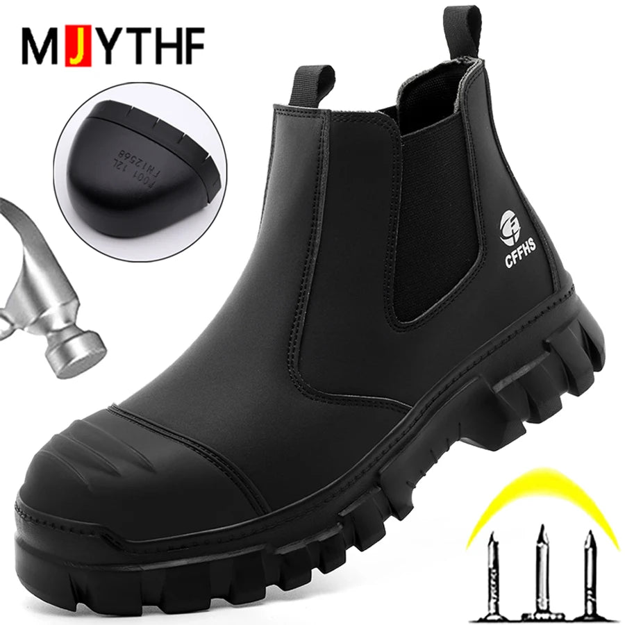 Men Safety Work Boots Steel toe Shoes Anti-smash Anti puncture Men's boots Safety Shoes lightweight Comfort Protection Shoes