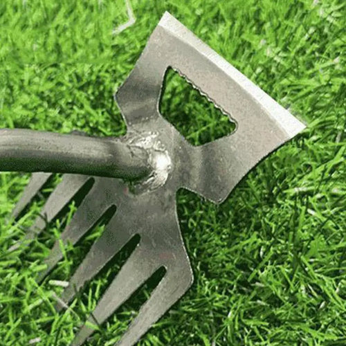 8 Teeth Garden Weed Rake 2In1 Garden Rake Manual Weed Grass Rooting Tool Puller Shovel Hand Gardening Loose Soil Tool