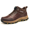 Men's Safety Boots Steel Toe Anti-smash Anti-Puncture Protective Boots Mens Slip Resistant Hiking Shoes Industrial Leather Shoes