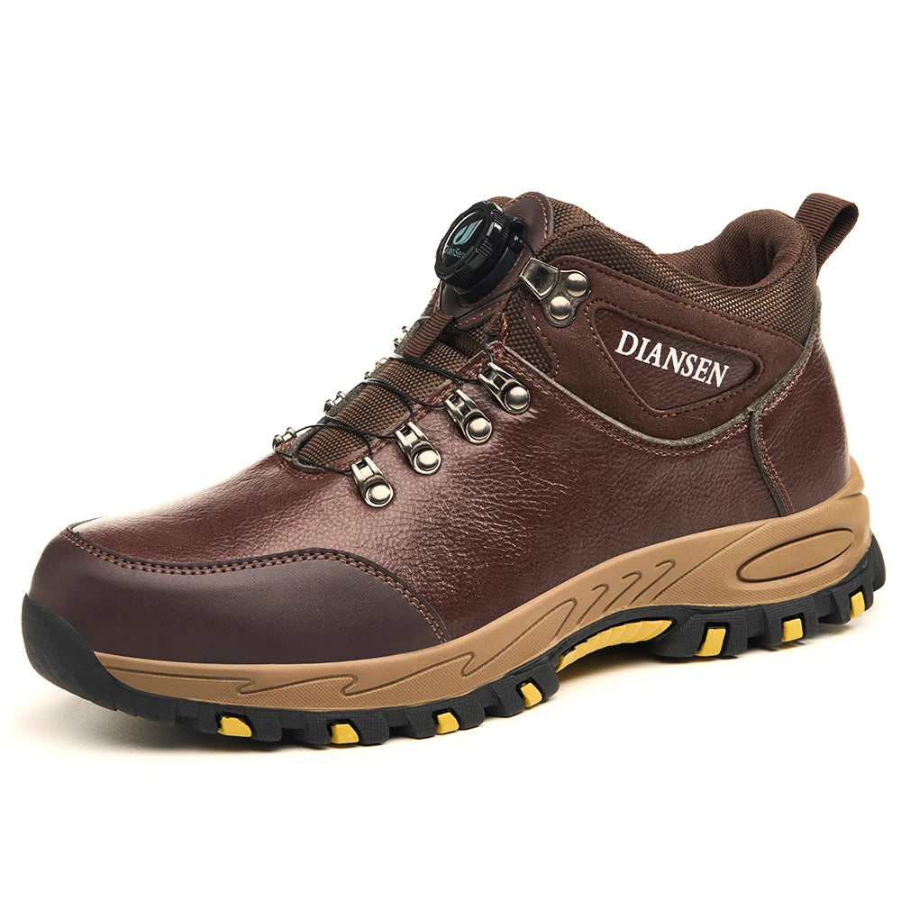 Men's Safety Boots Steel Toe Anti-smash Anti-Puncture Protective Boots Mens Slip Resistant Hiking Shoes Industrial Leather Shoes