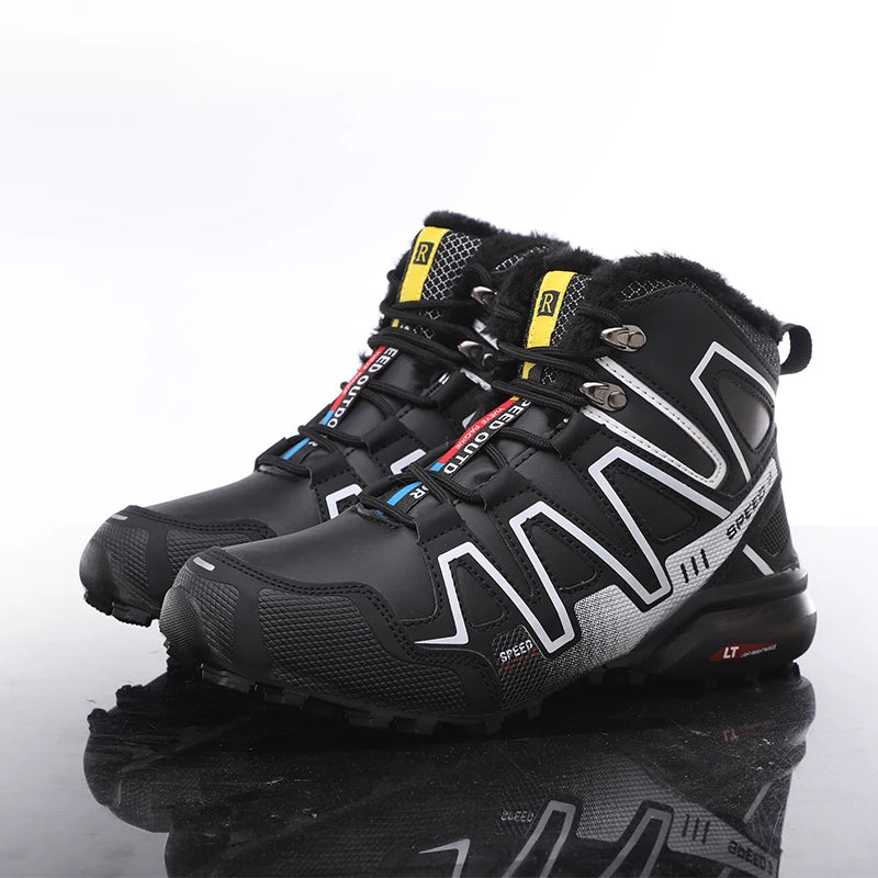 Men's snow boots warm and non slip outdoor hiking boots, lightweight walking shoes in winter trainers shoes men