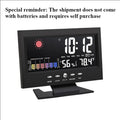 Electronic Alarm Clock Digital Alarm Clock Weather Station Time Temperature Humidity Display Clock with USB Cable Sound Control