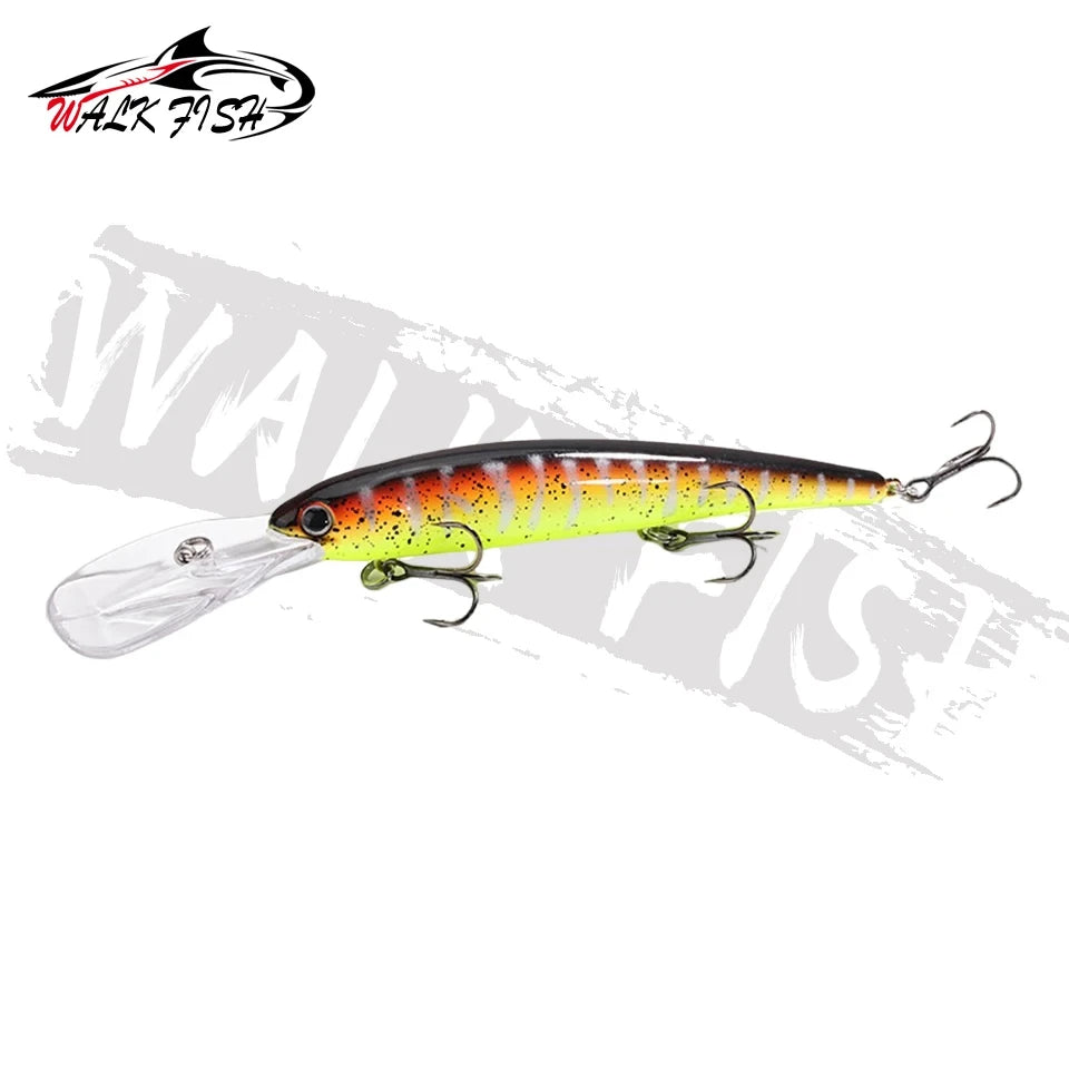 WALK FISH Deep walleye Trolling Fishing Lure Wobbler 12cm 20g Floating Crankbait Minnow Bass Pike Bait Depth 0-6m Fishing Tackle