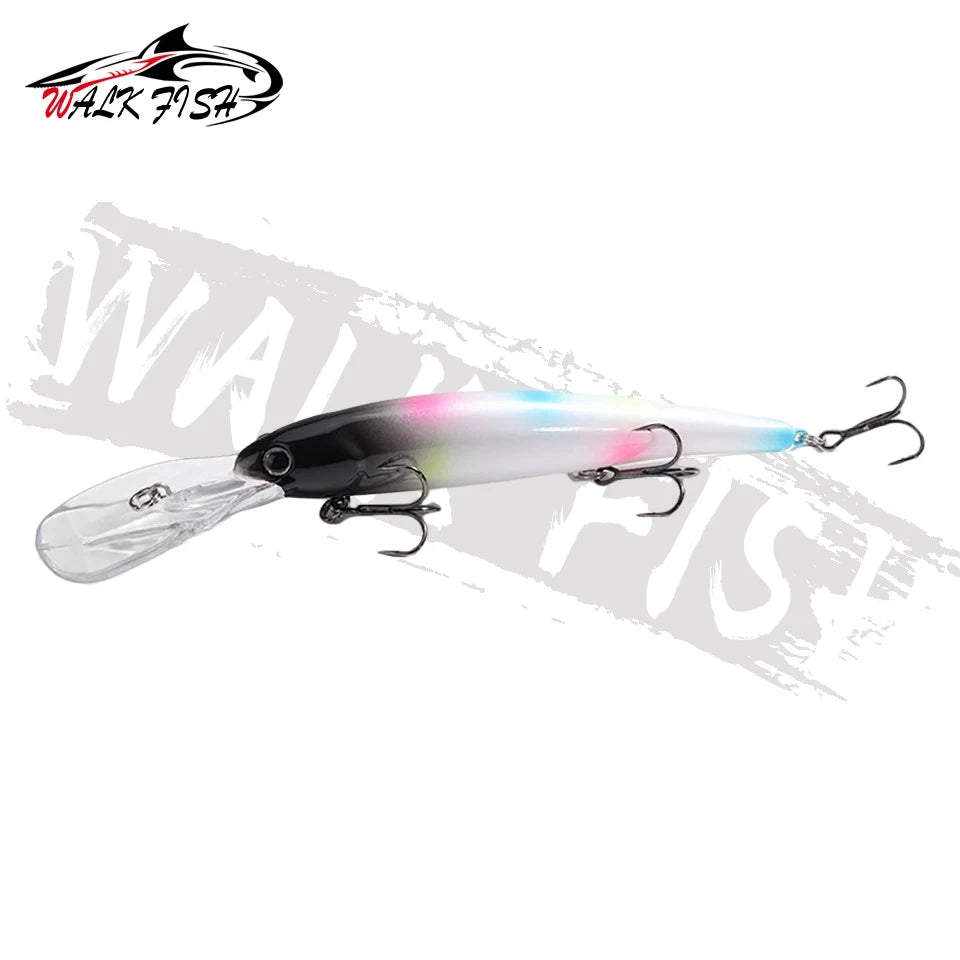 WALK FISH Deep walleye Trolling Fishing Lure Wobbler 12cm 20g Floating Crankbait Minnow Bass Pike Bait Depth 0-6m Fishing Tackle